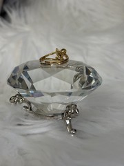 Vintage New Old Stock Gold Plated Love Knot Ring Adjustable Band Y2K Faux Stone