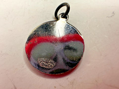 Sterling Silver Charm Enamel Tourist Souvenir Nassau Bahamas Round bmco
