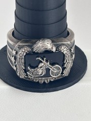 Harley Davidson BGE Sterling Silver “Ride Hard Live Free” Ring | Size 14, 22g