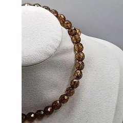 Vintage Amber Glass Beaded Memory Wire Collar Necklace, Fits all Sizes Sparkling