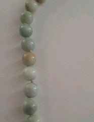 Vintage 1950s Natural Jade 10 Mm.Bead Necklace with A Gold Filled Clasp Knotted