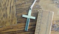 Antique 1/20 12K Gold Filled Cross & 18 Inch Chain With Slide Clasp