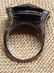 Vintage Sterling Silver And Black Faceted Stone