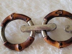 70’s Rare Vintage Gucci Bamboo Links Sterling Connector Toggle CLASP BRACELET 9″