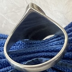 ONYX 0.925 Sterling Silver VINTAGE 5/8″ MEN’S BAND UNISEX RING size 8.50