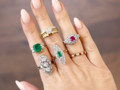 Antique 2.21Ct Emerald and 0.60Ct Diamond, 18k Yellow Gold Ring Circa 1935