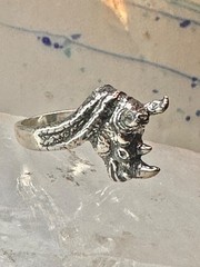 Vintage Rhinoceros ring size 5.50 Kabana rhino band sterling silver pinky women