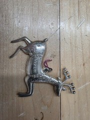 Vintage Oneida Sterling .925 Silver Cupid Reindeer Christmas Brooch Pin