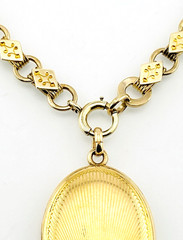 Antique Victorian Gold Filled Book Chain Necklace Locket Clasp 15 Inch
