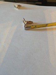 Vintage Rectangle Twist Cuff Links Gold Toned With Red Stone Center Bullet Back