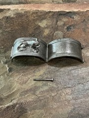 1976 Metropolitan Museum of Art Pewter Hinged LION Cuff EGYPTIAN REVIVAL COOL❤️