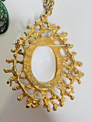 6 Vtg Necklace Pendant Lot Chunky Costume Owl Gold & Silver Tone Statement