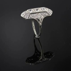 Art Deco Style 3Ct Lab Created Diamond Engagement Wedding 14K White Gold FN Ring