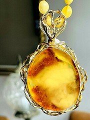 14K Gold Filled Genuine Vintage Baltic Amber Necklace Butterscotch Polish 老琥珀