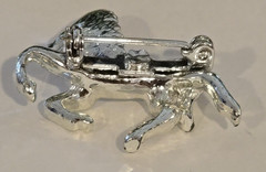 Vintage Mustang Wild Running Horse Silver Tone? Pin Brooch Equestrian Country