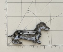 Dachshund vintage style brooch enamel on metal