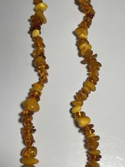 110g VINTAGE CHUNKY EGG YOLK BALTIC HONEY AMBER RAW NUGGET NECKLACE LONG 34”