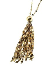 Karizia Italy 18k GP 925 Silver Valentino Gold Lariat Tassel Necklace