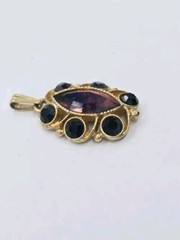 Sarah Coventry Pendant Lot of 2 Gold Tone VINTAGE 1.25 in Estate
