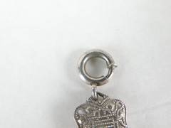 Art Deco Sterling Silver Sapphire Paste Filigree Station Antique Bracelet 7.5″