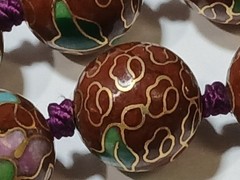 Cloisonne Strung 12mm Beaded Necklace 28″
