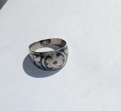 Vintage Beautiful Ring With niello Cupronickel USSR times Women’s Jewelry size 8