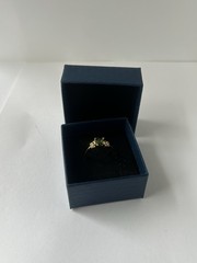 Vintage Green Cubic Zirconia Ring Gold Plated Womens Size 7.5