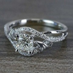2.75Ct Cushion VVS1 Lab Created Diamond Anniversary 14K White Gold Finish Ring