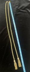 Vintage Gold Rope Tassel Lariat Necklace Crystal Accents Heidi Daus Style 24″