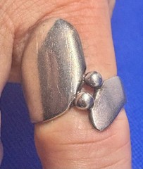 (101) Modernist VINTAGE Silver 925 Ring 1970s Size 7.25 Denmark Norway Finland