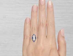 Art Deco Style Lab Created Diamond Engagement Anniversary 14K White Gold FN Ring