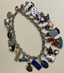 RARE VINTAGE AUSTRIA 800 SILVER ENAMEL LOADED CHARM BRACELET ESTATE FIND A+