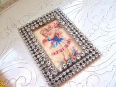 VtG NOS Glitzy 2-3/4″ Rectangular Rhinestone Belt Buckle makes a Great Frame!