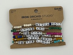 Iron Orchid Studio Beaded Stretch Bracelet Set Inspirational Words