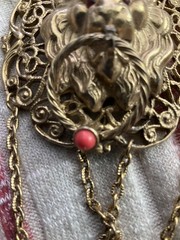 Vintage 1950’s Gold Tone 3D Wishing Well with Stones Charm Bracelet