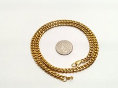 Wonderful 20″ Vint Genuine 18kgp Heavy Gold Plate Chain Link Necklace 5.7mm wide