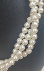 Vtg Faux Pearl Twisted Triple Chain Choker Necklace Chain 12.5″ w/ 2.5″ Extender