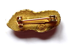 Vintage Jimmy Carter Gold Tone Peanut Brooch/Pin Signed Union Made I.J.W.