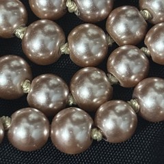 Vintage Faux Pearl Necklace Metallic Knotted Flapper Opera Wedding 8mm 68”