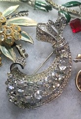Antique Brooch Lot Crown Trifari Jewled Symphony,Czech, Alfred Philippe?? Etc