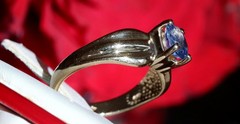 14k yellow gold 0.60ct tanzanite solitaire size 6 ring heated vintage 3.30gr