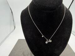 2.46g Vintage Sterling Silver 925 Bicycle Pendant Necklace Adjustable 19 in M