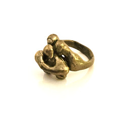 Vintage Bronze Free Form Family Shape MCM Ring Size 4