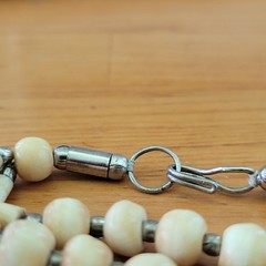 Vintage Boho 3 Strand Bone Bead Necklace Southwestern Tribal Hairpipe 26″