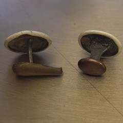 Antique Buttons, Backs And Button Hooks/ Cufflinks Lot Of 9