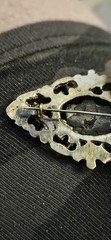 Medici Crest Cast Brass Brooch Antique “C” Clasp Possibly Only One In Existence