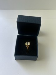 Vintage Clear Cubic Zirconia Ring Gold Plated Womens Size 10