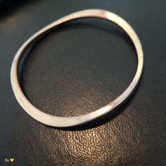 Vintage Silver Bangle Bracelet Minimalist Modernist