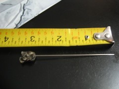 Relief flower Tie Hat Stickpin *Sterling Silver 1900s Art Nouveau Floral 3.5in