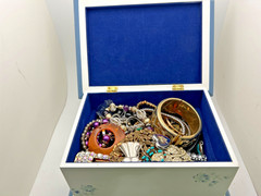 Over 3 Pounds of Untested Jewelry in a Nice Wooden Trinket Box